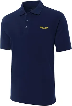 Polo Shirts for Men Pilot Wings Embroidered Short Sleeve Mens Polo Shirt