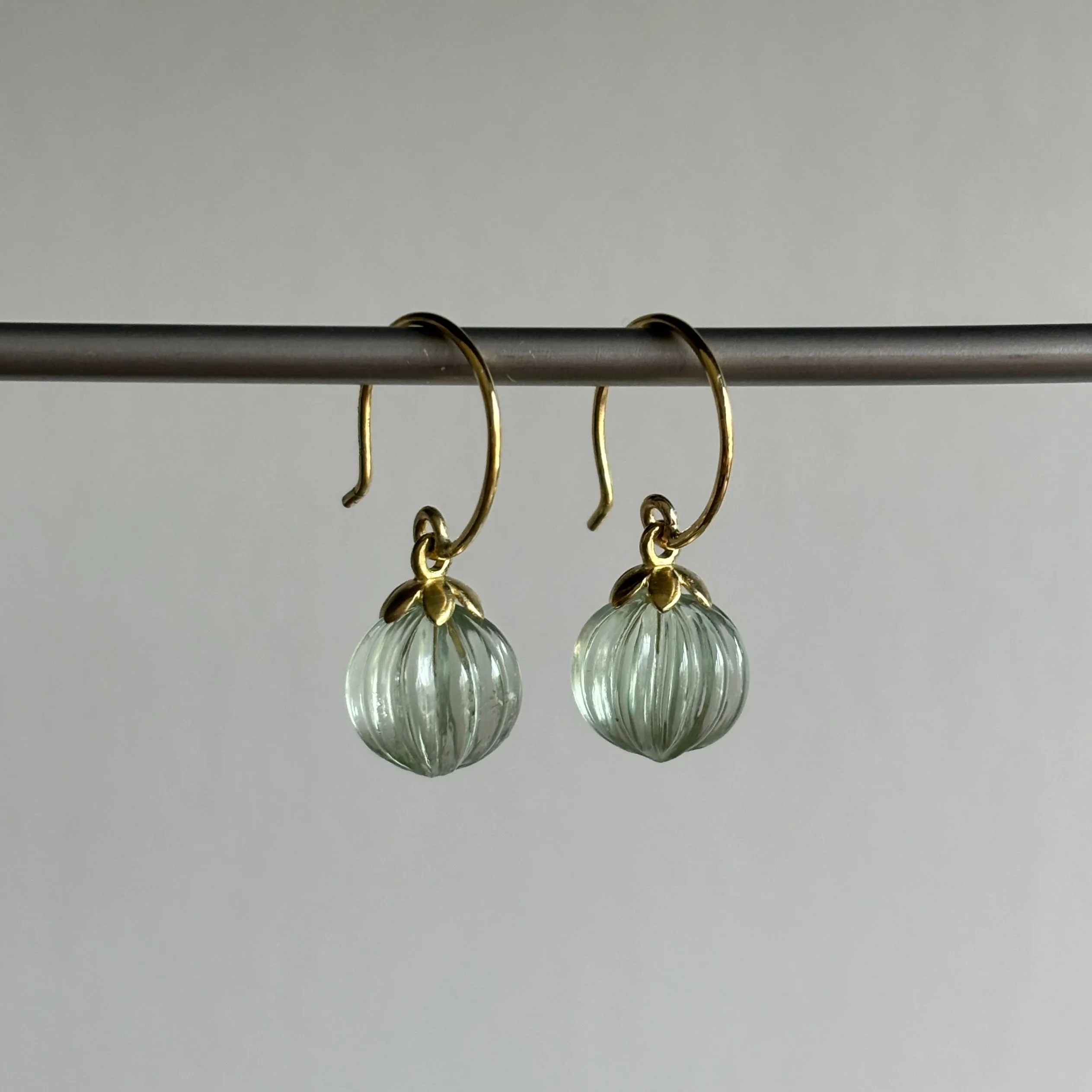Prasiolite Lotus Earrings