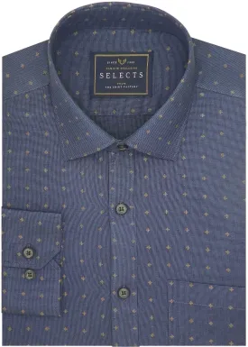 Selects Premium Giza Cotton Printed Shirt Light Blue - (0450)