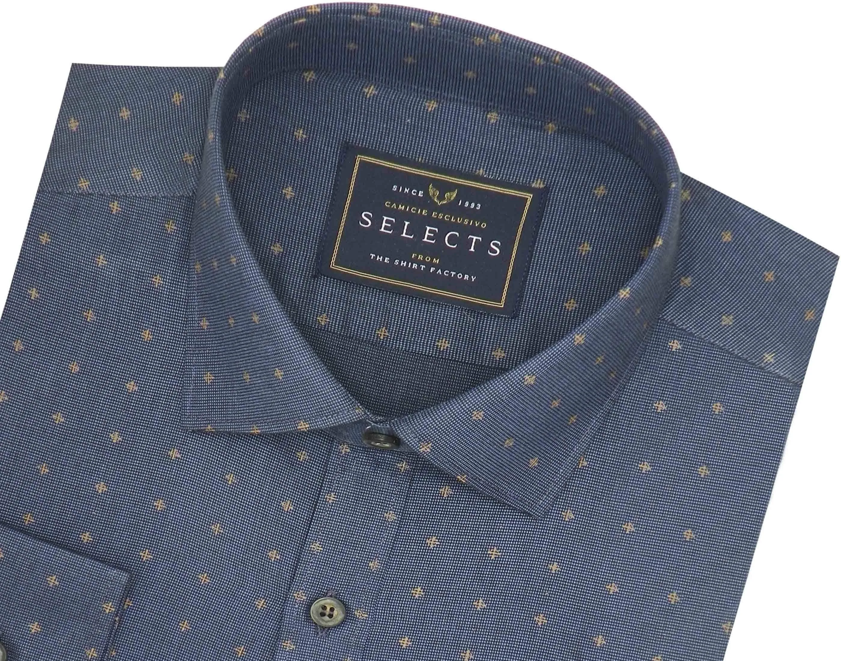 Selects Premium Giza Cotton Printed Shirt Light Blue - (0450)