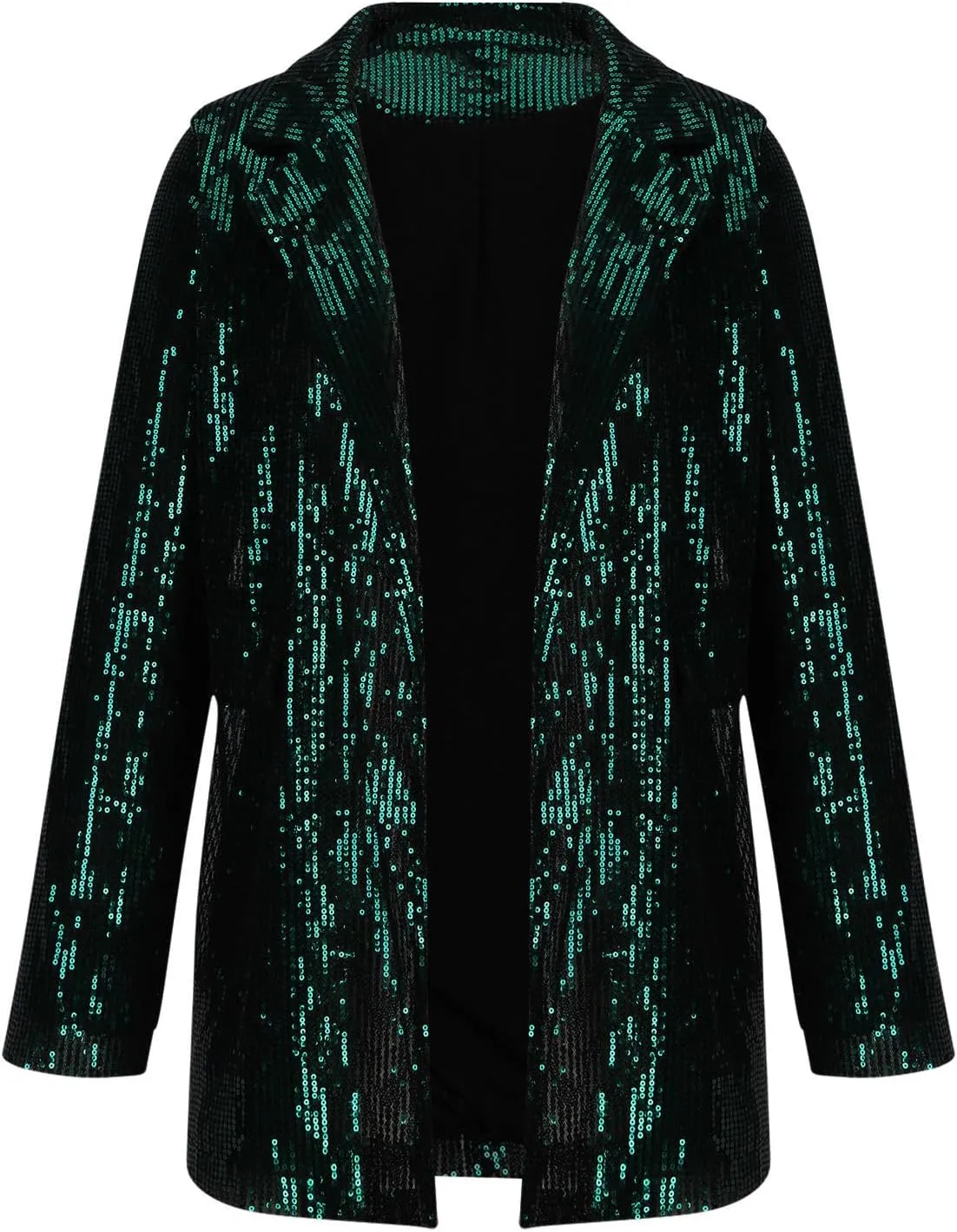 Sequin Blazer for Women Sparkly Jacket Cardigan Open Front Blazer Plus Size Outerwear Formal Jacket for Evening Gown