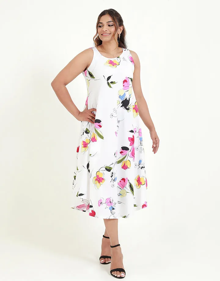 Sleeveless Printed Midi Dress