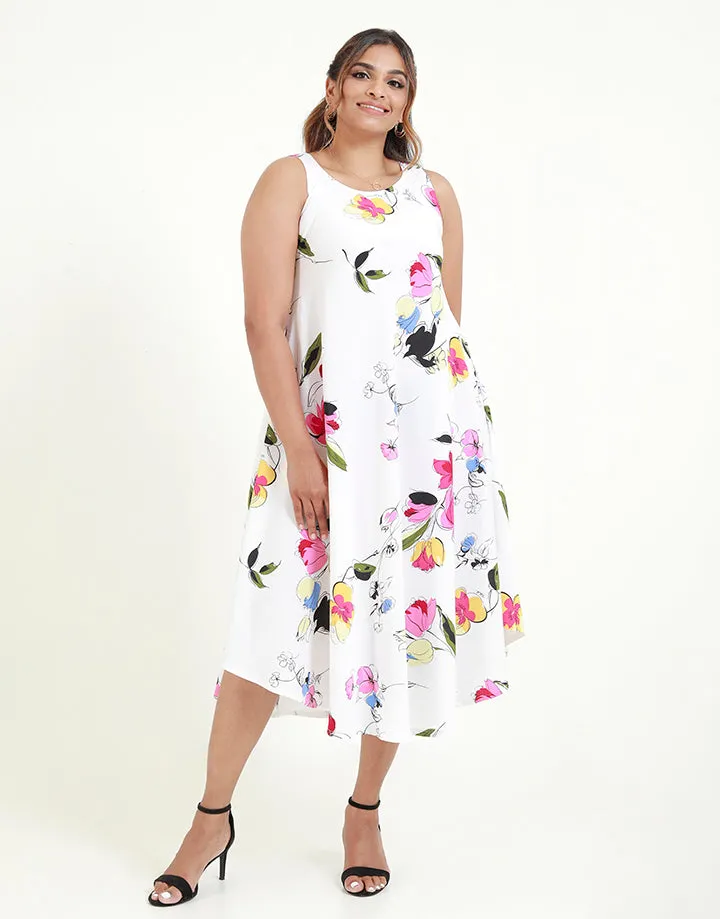 Sleeveless Printed Midi Dress
