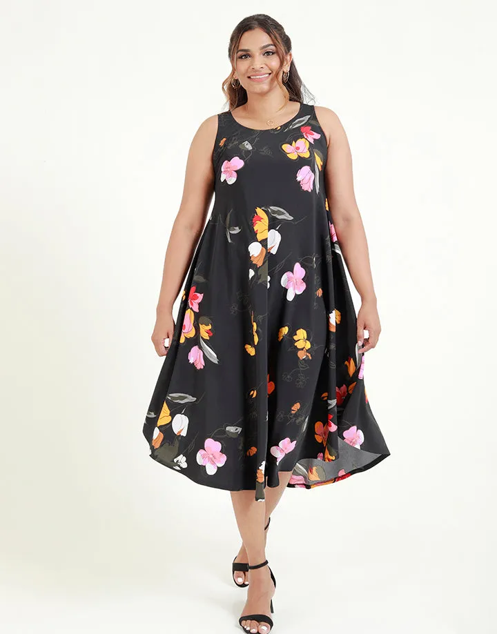Sleeveless Printed Midi Dress
