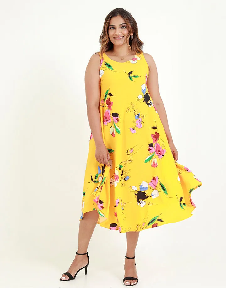 Sleeveless Printed Midi Dress