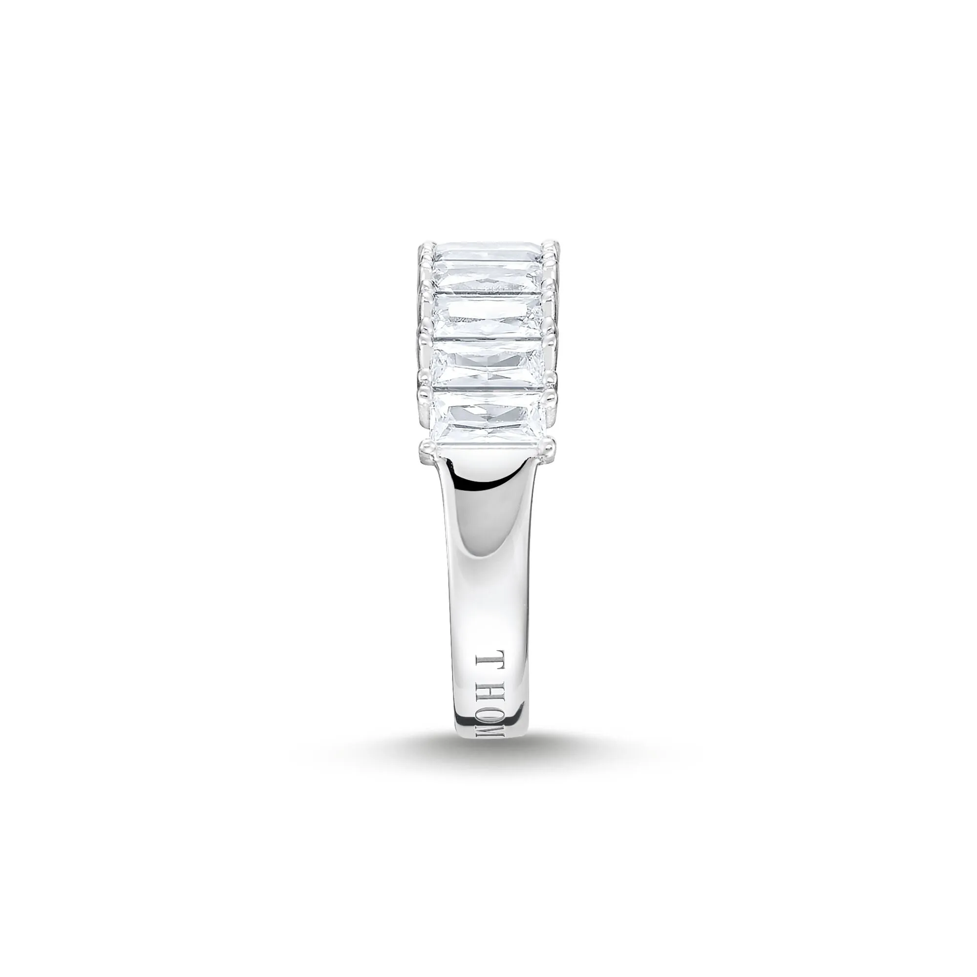 STERLING SILVER HERITAGE BAGUETTE CUT CZ RING