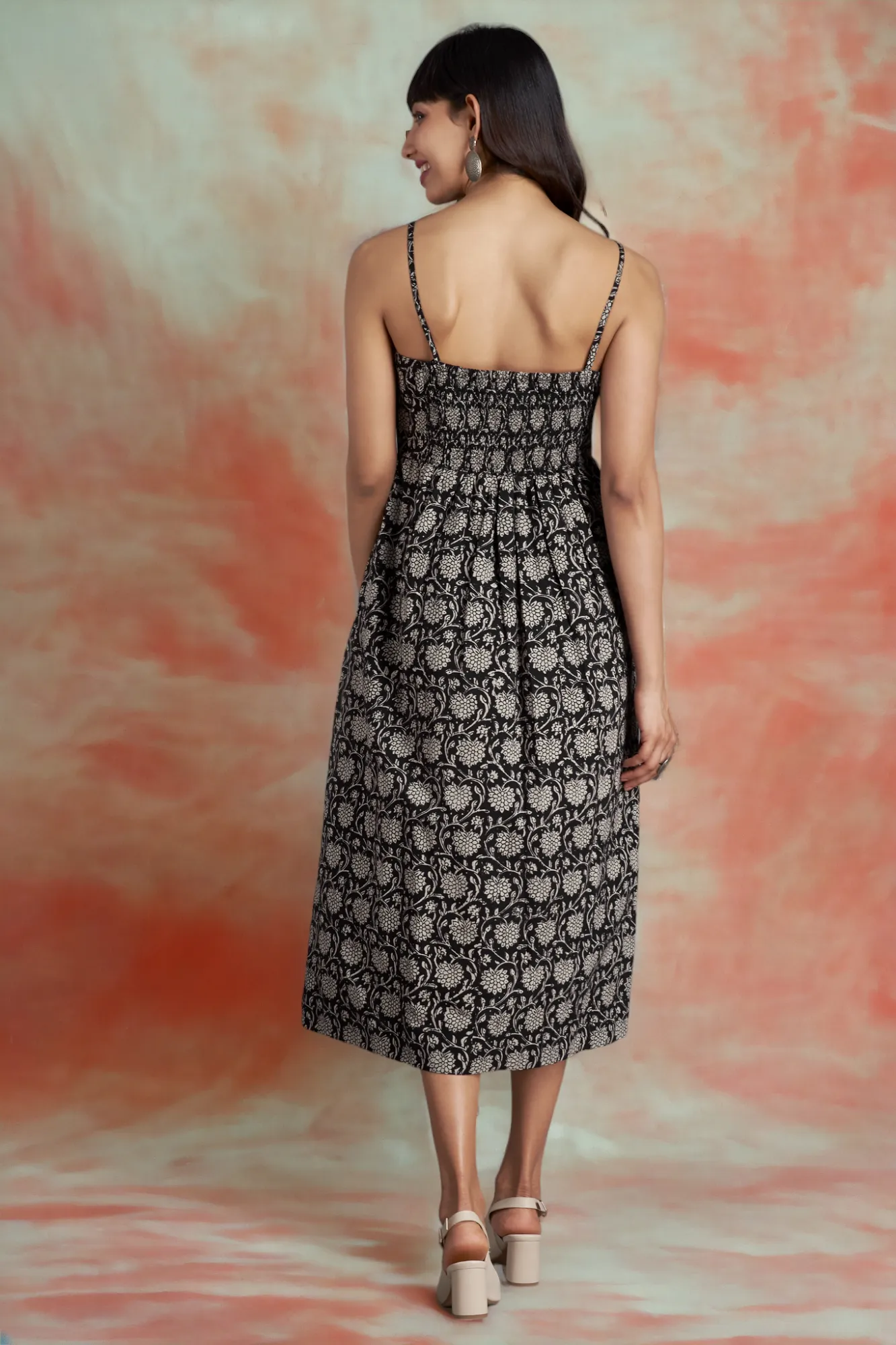 strap dress - chrysanthemum bloom & twilight radiance