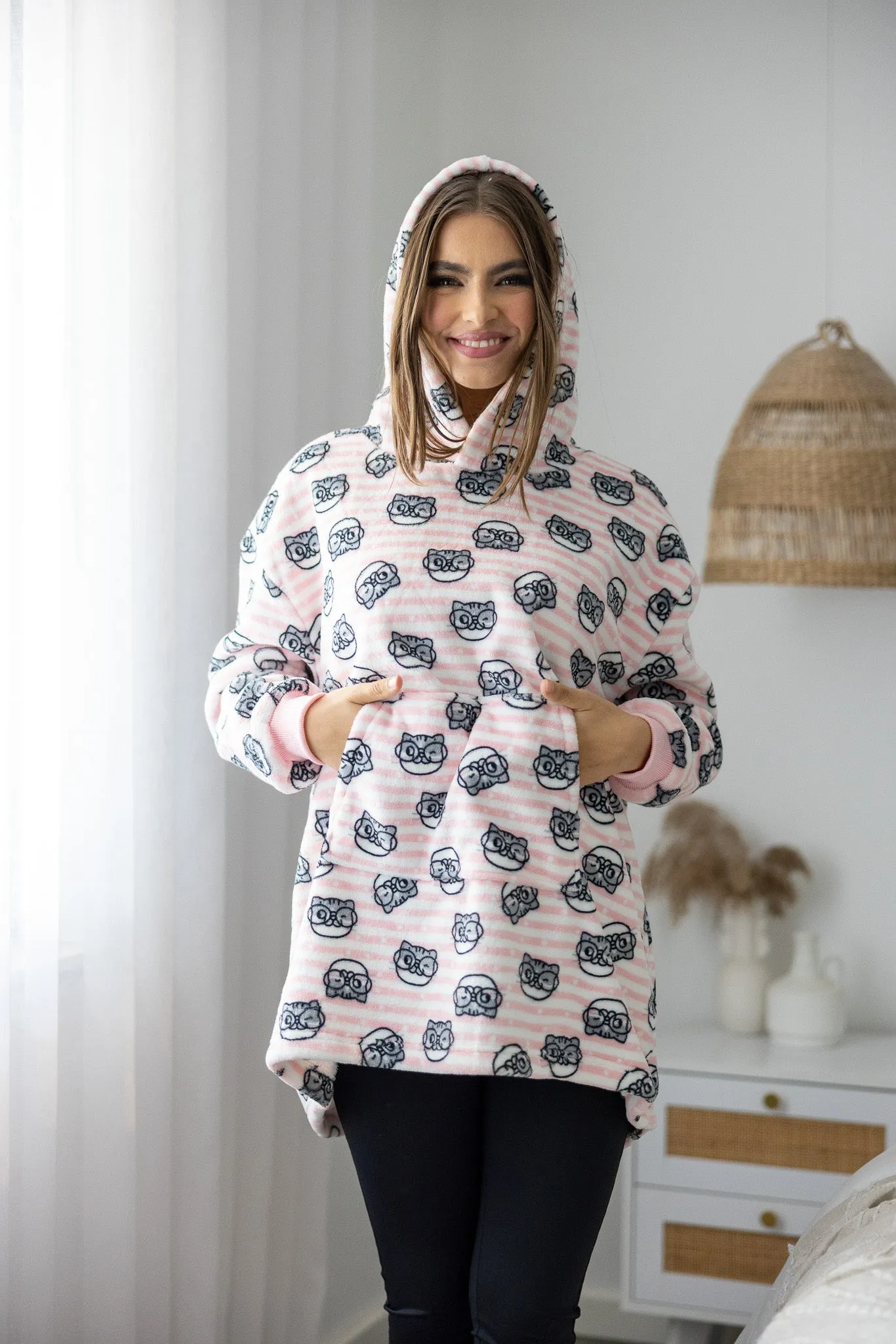 Stripe Kitten Kids Blanket Jumper