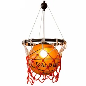 Vintage Basketball Pendant Light Glass Led Hanging Lamp for Kid's Room